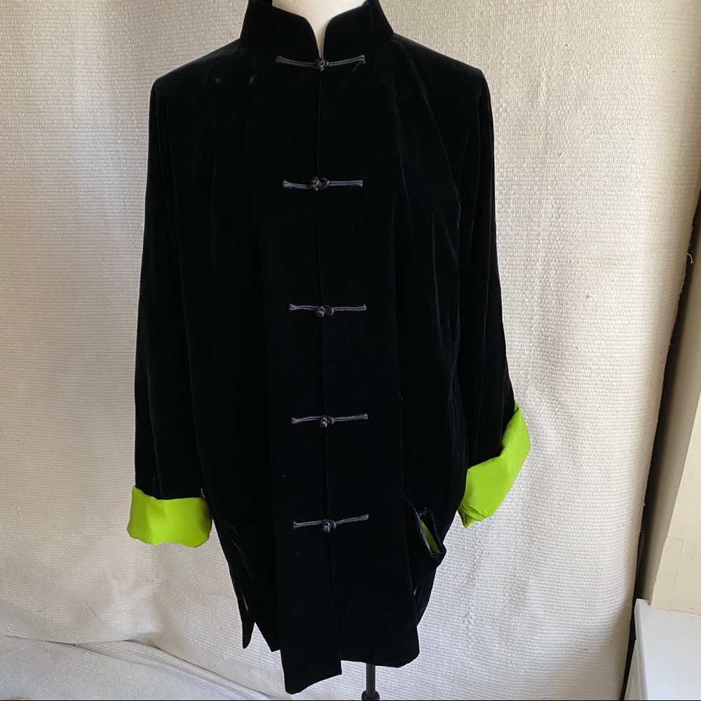 Shanghai Tang L Silk Velvet Mandarin Kimono Jacket - Picture 8 of 8